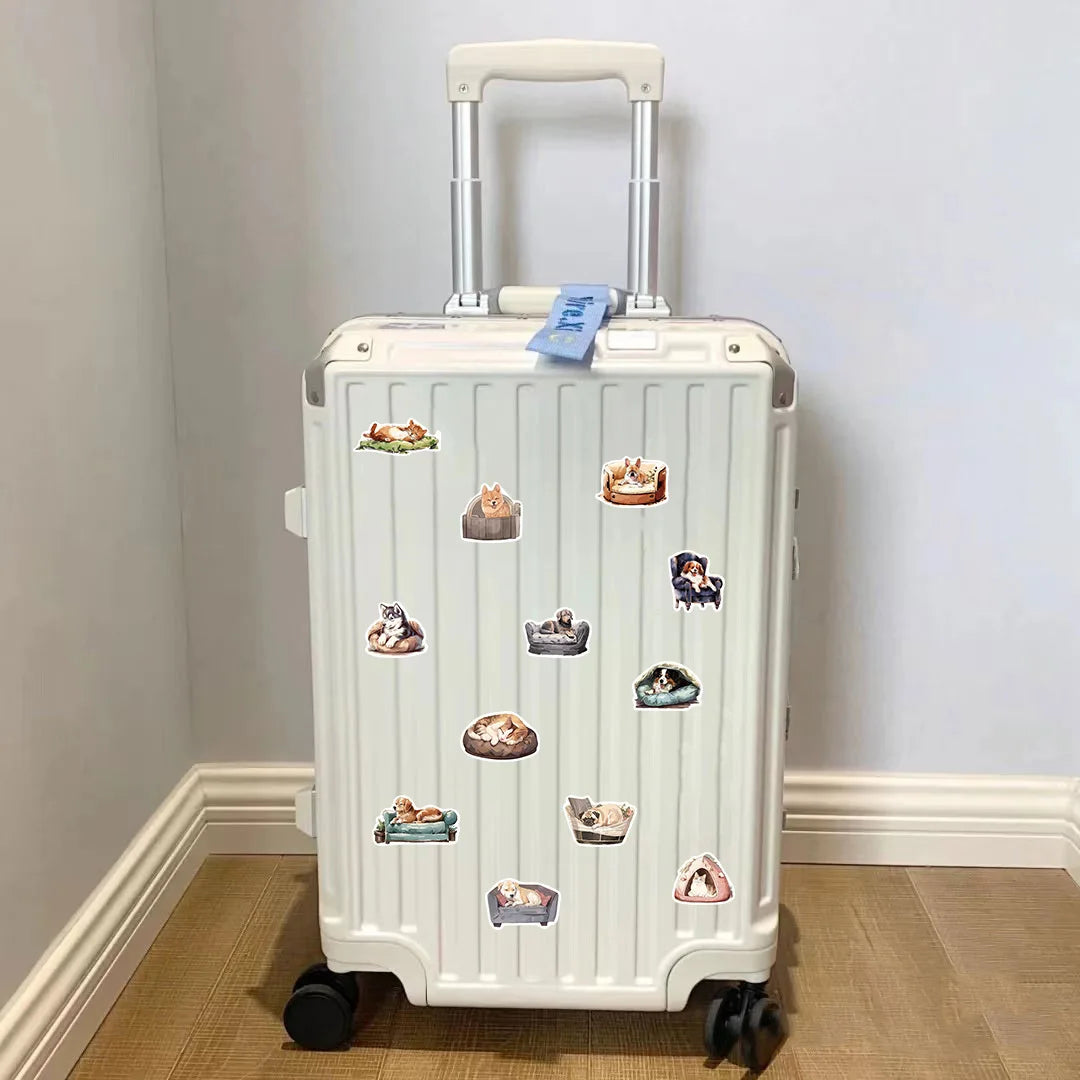 50PCS Cute Pet Animal Comfortable Dog Cat Sticker Cartoon Decals Laptop Notebook Phone Fridge Decoration Sticker Toys