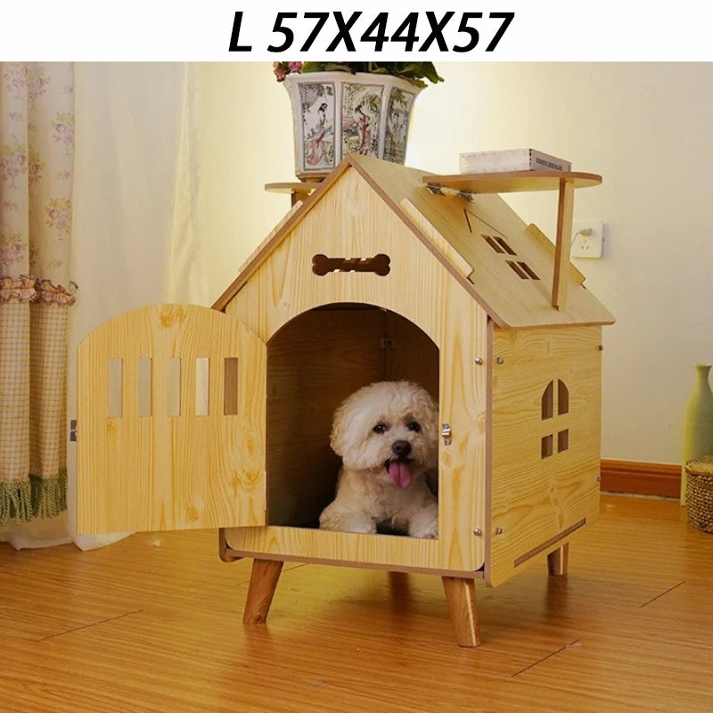 Indoor Dog House Bed Door Small Medium Cat Dog Kennel Outdoor Comfortable Puppy House Inside with Vents Pets Cage Supplies