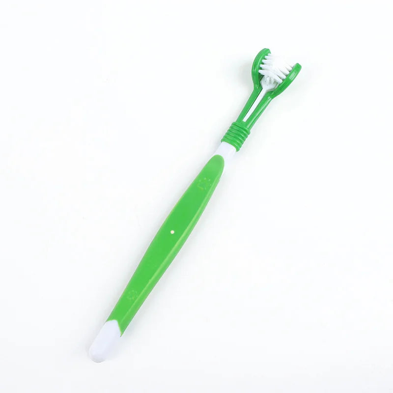 the TRIPLECLEAN TOOTHBRUSH - 3-Sided Pet Toothbrush, Dog Plastic Toothbrush, Removing Bad Breath Tartar, Cleaning Mouth Pet Dental Care, Dog/Cat Mouth Cleaning
