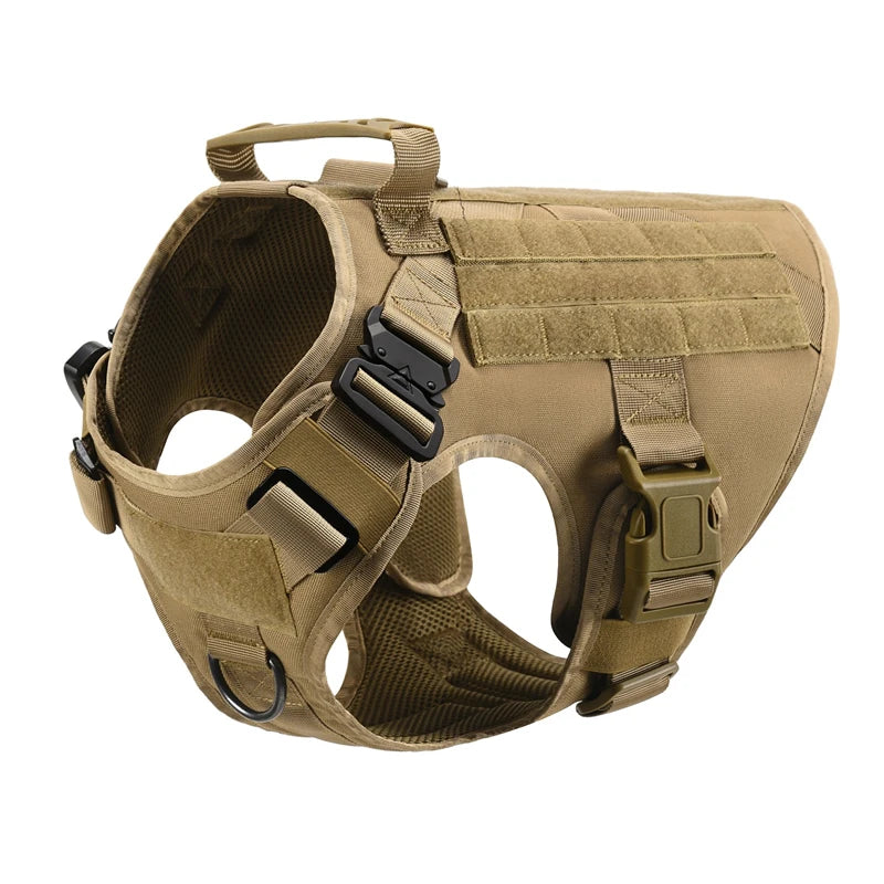 the FRONTLINE FORCE DOG GEAR - Tactical Military Vest, Pet German Shepherd/Golden Retriever Tactical Training Dog Harness and Leash Set for All Dog Breeds