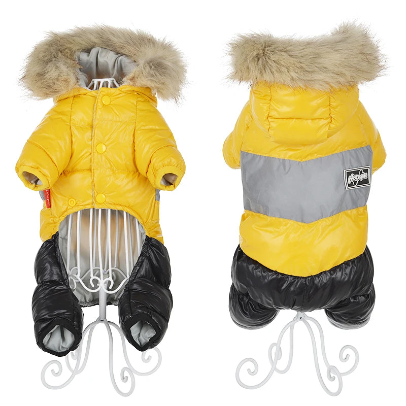 Winter Warm Dog Clothes For Small Dogs Chihuahua Waterproof Hooded Puppy Down Jacket French Bulldog Hoodies Jumpsuit Overalls