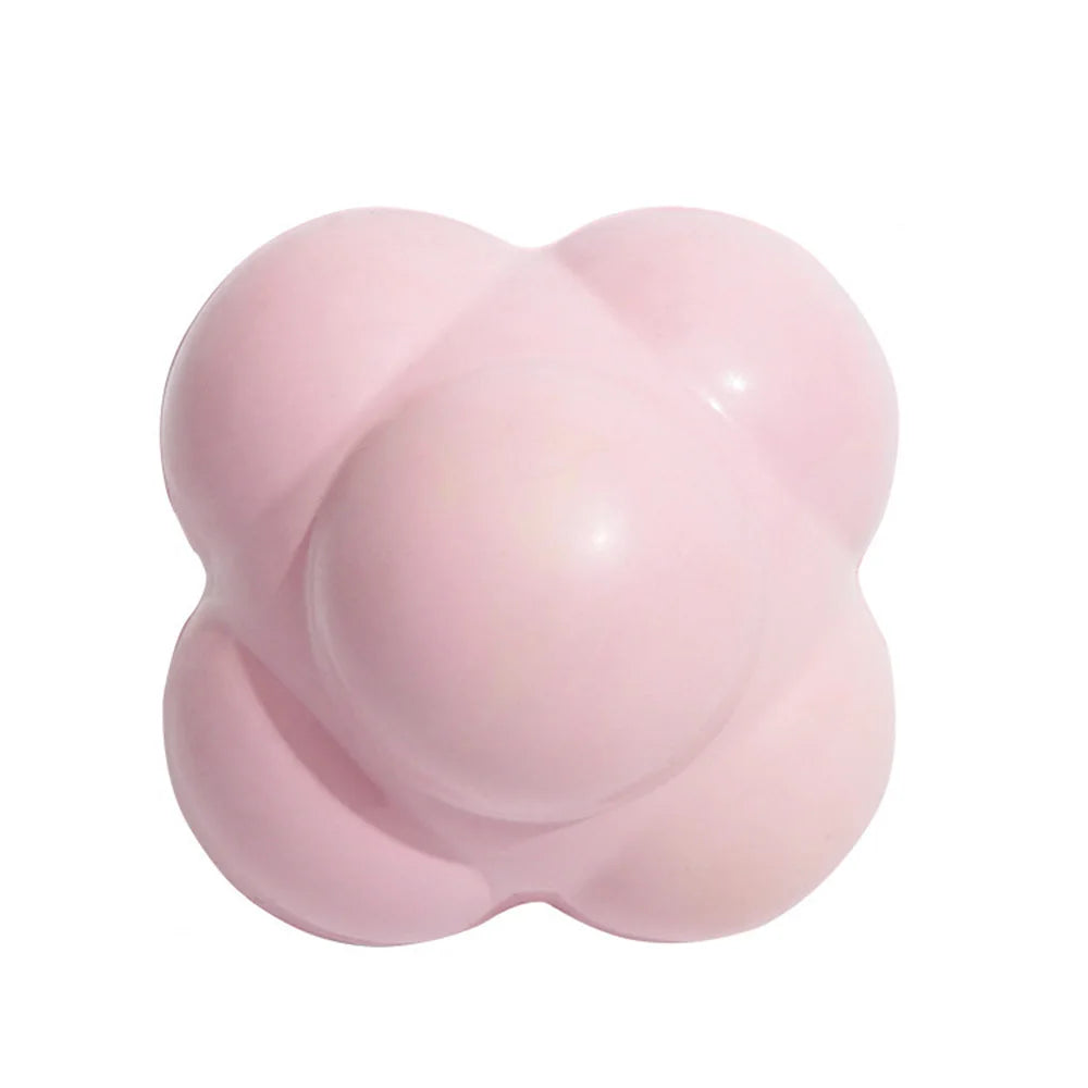 Rubber Solid Hexagonal Dog Ball - Interactive Chew Toy for Boredom Relief, Irregular Bounce for Fetch & Training