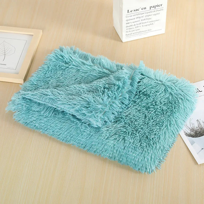 Fluffy Mat Long Plush Pet Blanket Cat Sleeping Mats Puppy Winter Warm Thin Kennel Cushion Soft Covers for Large Dogs Mattress
