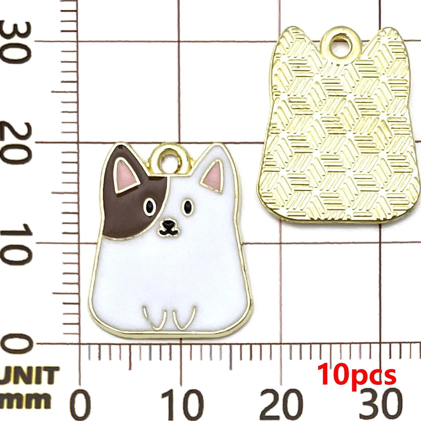 10/12pcs Enamel Cute Cartoon Dog Charms Alloy Animal Pendants for DIY Bracelet Necklace Earrings Jewelry Making Accessories