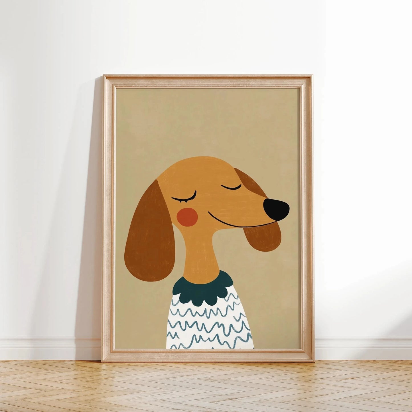 Minimalist Dog Aesthetics Poster Dachshund Bagel Hound Whippet Poodle Modern Pet Portrait Illustration Home Animal Decoration
