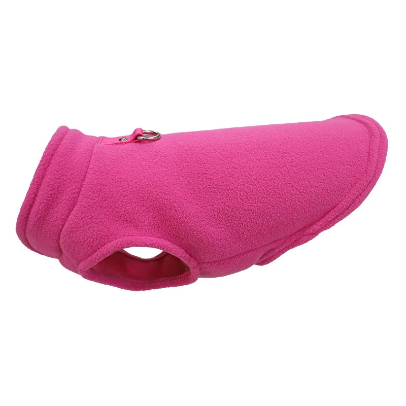 the FLEECEFUSION D-RING JACKET - Winter Warm Fleece Dogs Clothes, Chihuahua Coat, Pet Jacket Vest with D-Ring, French Bulldog Apparel, Puppy Clothing, York Costume