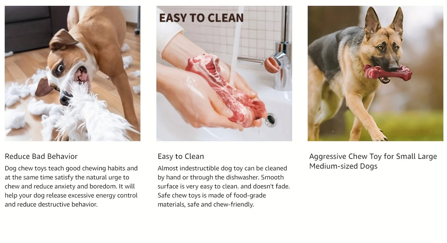 UltraBite Bone™ | Indestructible Natural Rubber Chew Toy for Aggressive Chewers | Dog Paw Clothing