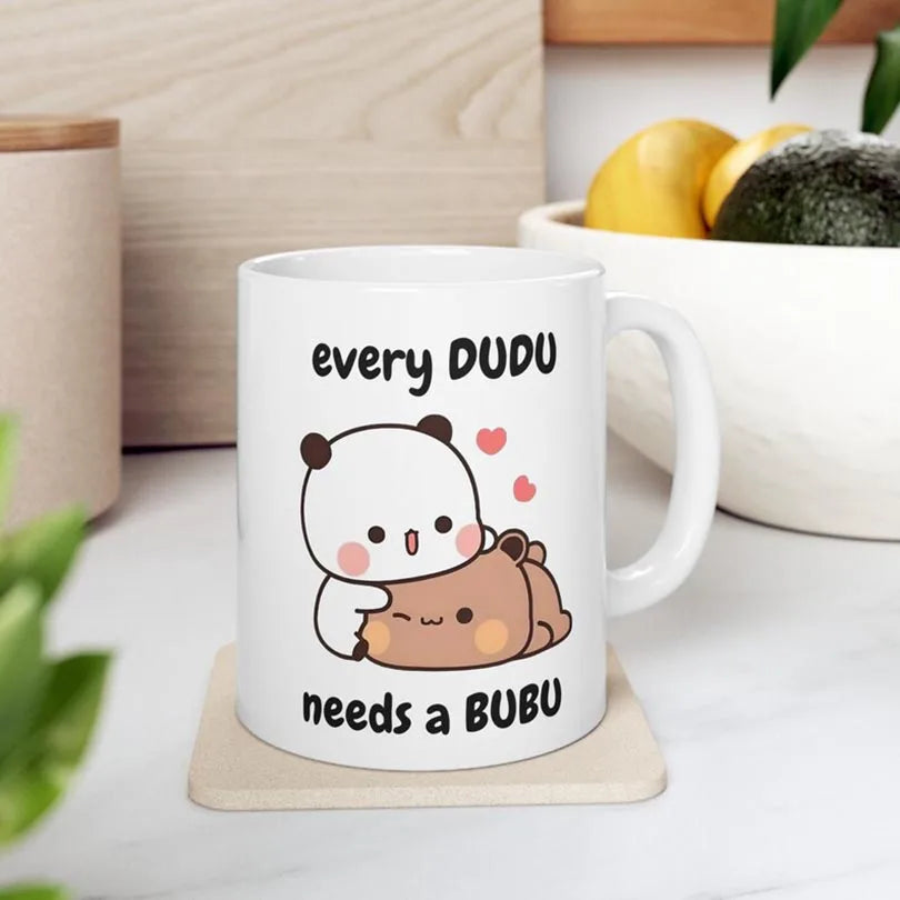 the DUDU & BUBU BREW MUG - Gift for Friends, Ceramic Coffee Cup, Angel Approaching When Butterfly Appears Mug, Best Gift for Friends/Birthday, Tea/Milk Mug
