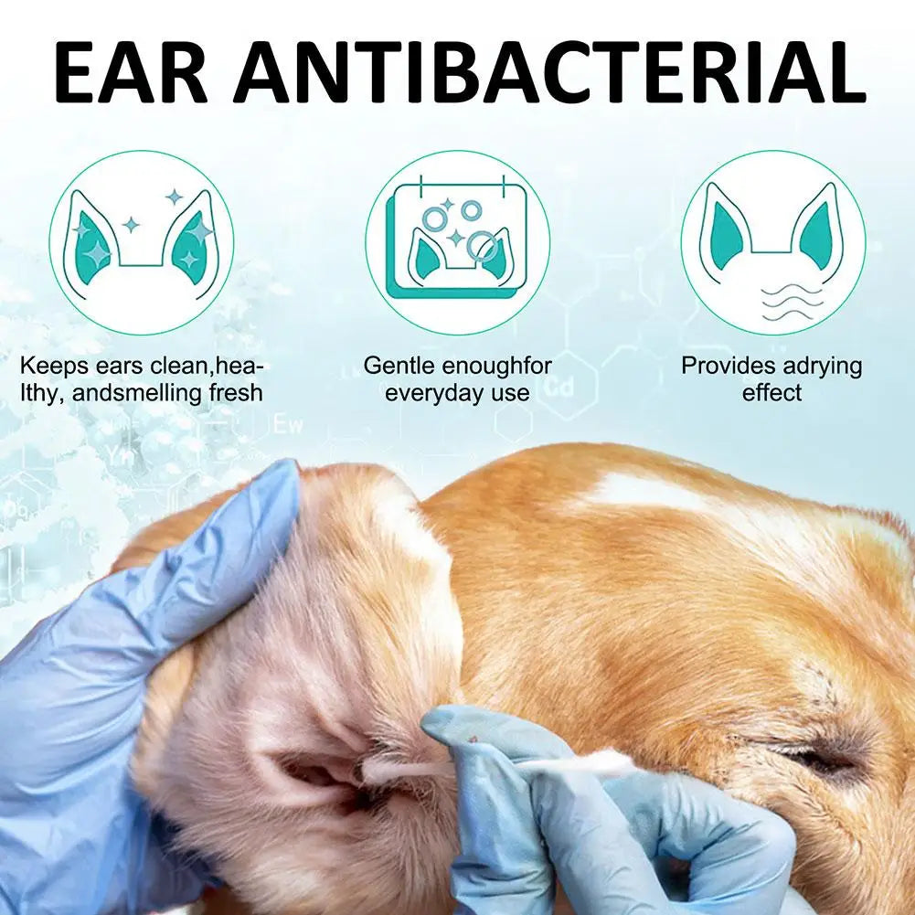 the EAR CLEANER - 50ML Pet Ear Mite Cleaner Earwax Odor Removal