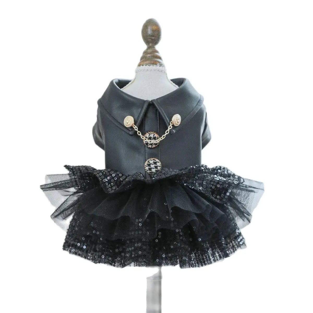 Luxury Brand Dog Clothes Puppy Princess Black Leather Waterproof Autumn Winter Pet Outfit Girl Boy Coat XS XL Elegant Costumes