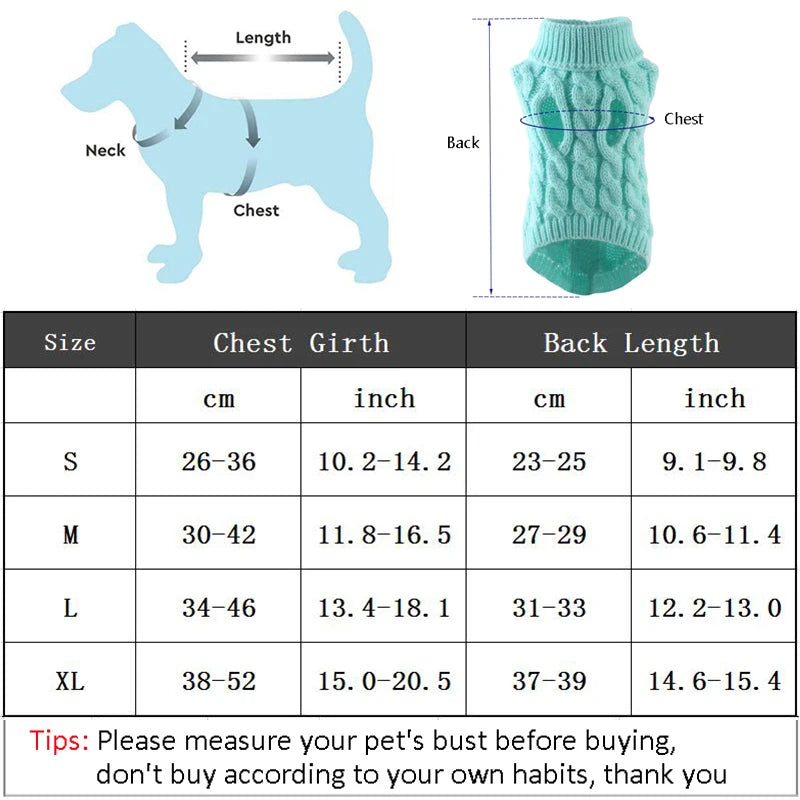 TeddyTurtleneck Sweater™ Knitted Dog Sweater | Dog Paw Clothing™