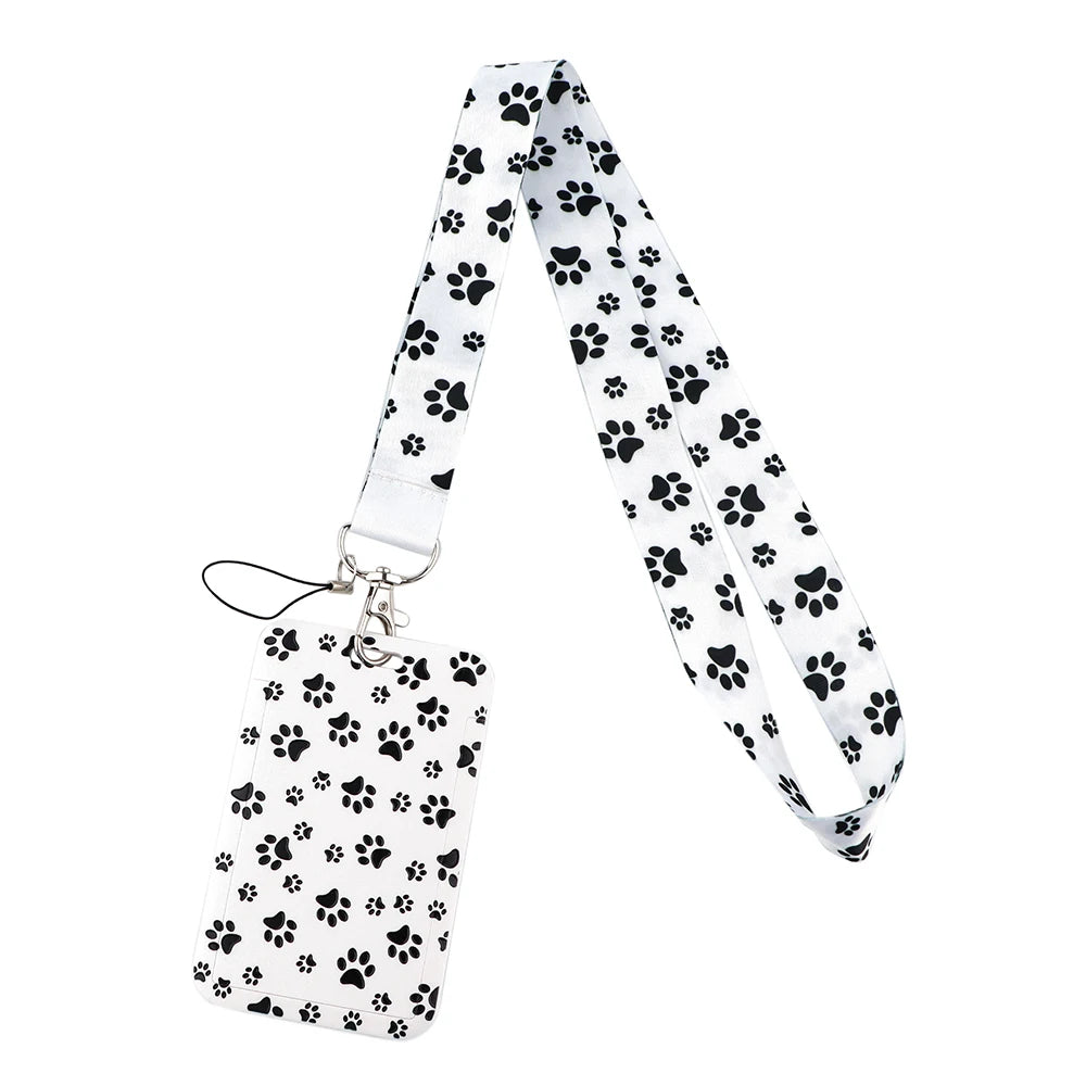 DZ1404 Dog Paw Print Lanyards for Key Neck Strap lanyard card ID Holder Gym Key Chain Key Badge Holder DIY Hang Rope Key Rings