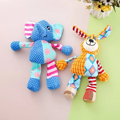 Pet Cute Fox Elephant Bite Resistant Plush Toy Is Fun and Interactive Suitable Indoor and Outdoor Use Teeth Cleaning Chew Toy