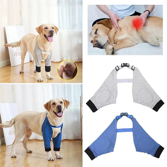 the JOINTGUARD PROTECTORS - Pet Knee Pads, Dog Elbow Protection Clothes, Golden Retriever/Labrador Front Leg Joint Protector, Keeps Dirt and Dust Away