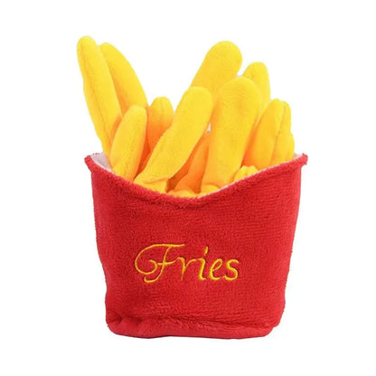 French fries+hamburger combo pet plush toy