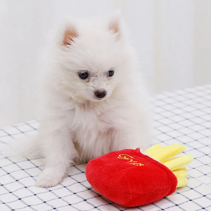 French fries+hamburger combo pet plush toy