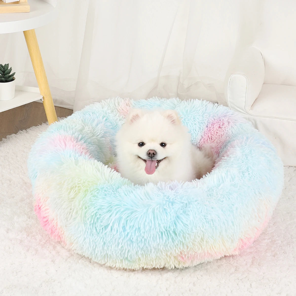 Plush Dog Bed Large Beds for Dogs Washable Medium Small Basket Accessorys Pet Furniture Fluffy Sofa Puppy Kennel Accessories Mat