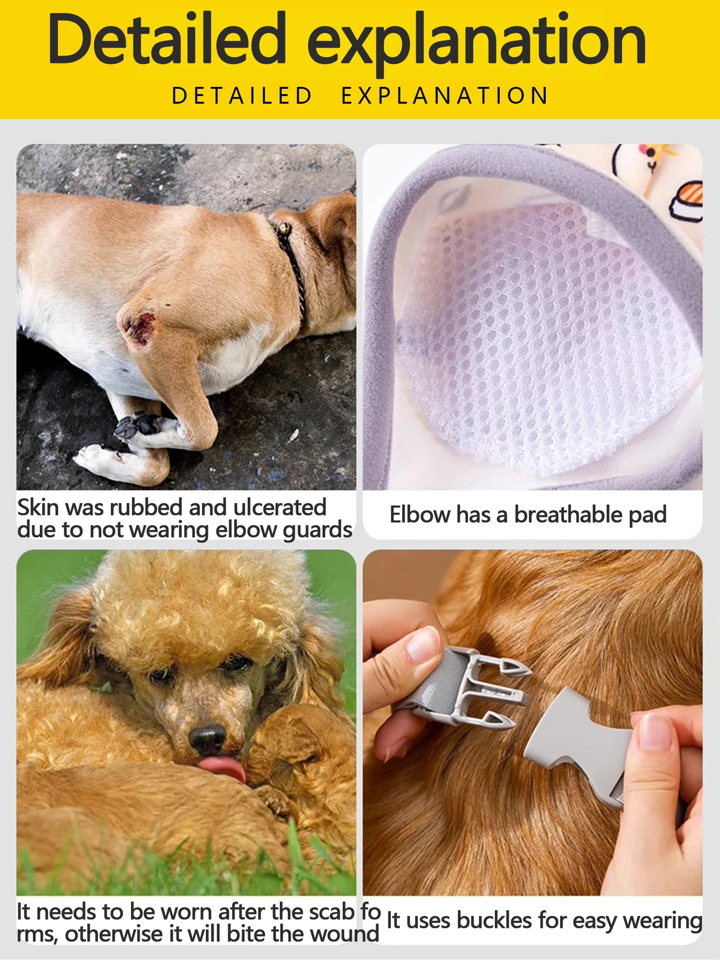the JOINTGUARD PROTECTORS - Pet Knee Pads, Dog Elbow Protection Clothes, Golden Retriever/Labrador Front Leg Joint Protector, Keeps Dirt and Dust Away