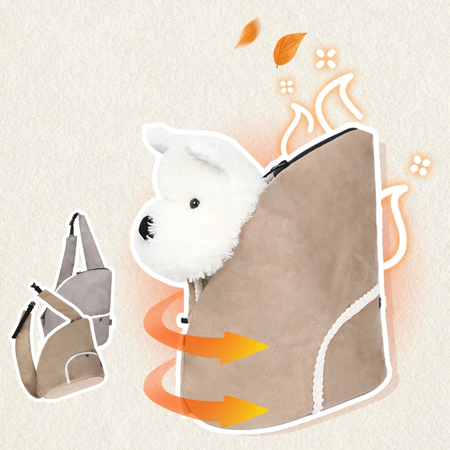 Plush Pet Cat Carrier Bag With 6kg Capacity,Winter Warm Portable Dog Travel Bag