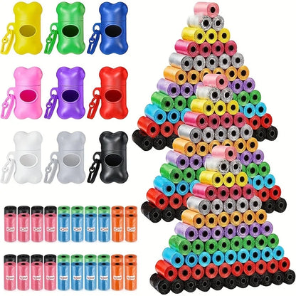 the COLORFUL POOP BAGS - 1200PCS Random Color Cartoon Paw Graphic Dog Poop Bags, Pet Poop Bags, Leak-Proof Dog Waste Bags for Pet Supplies
