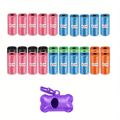 the COLORFUL POOP BAGS - 1200PCS Random Color Cartoon Paw Graphic Dog Poop Bags, Pet Poop Bags, Leak-Proof Dog Waste Bags for Pet Supplies