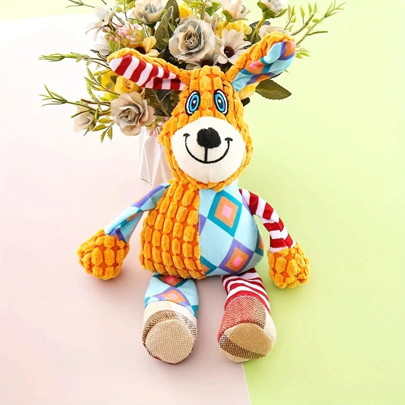 Pet Cute Fox Elephant Bite Resistant Plush Toy Is Fun and Interactive Suitable Indoor and Outdoor Use Teeth Cleaning Chew Toy