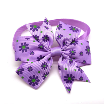the FLOWER DOGGY BOWTIE - 10PCS Pet Dog Bow Tie, Necktie Spring Flower Bowknot, Cat/Dog Bowties, Necktie Adjustable Dog Collar, Pet Grooming Dog Accessories
