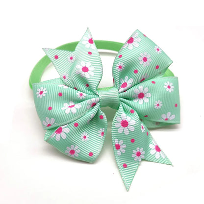 the FLOWER DOGGY BOWTIE - 10PCS Pet Dog Bow Tie, Necktie Spring Flower Bowknot, Cat/Dog Bowties, Necktie Adjustable Dog Collar, Pet Grooming Dog Accessories