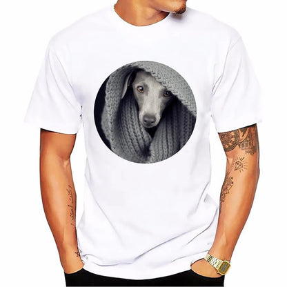 the BRINDLE - Brindle Greyhound Animal Print T-Shirt, Men Dog Lovers Funny T-Shirts, Homme Harajuku Shirt Summer Tops, White T-Shirt Streetwear