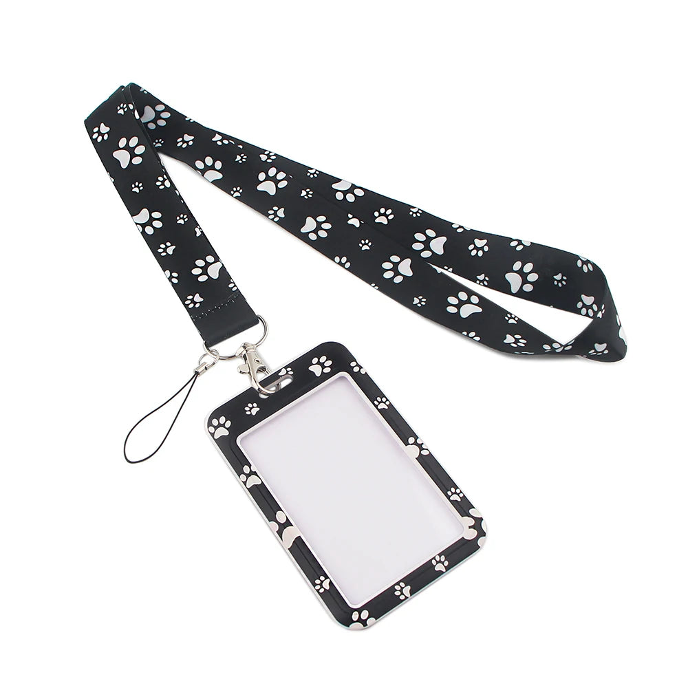 DZ1404 Dog Paw Print Lanyards for Key Neck Strap lanyard card ID Holder Gym Key Chain Key Badge Holder DIY Hang Rope Key Rings