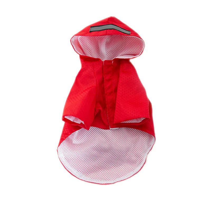 the NEON DOGGY - S-XL Creativity Pets Clothes, Hooded Raincoats Reflective Strip Dogs Raincoats, Waterproof Outdoor Breathable Net Yarn Jackets