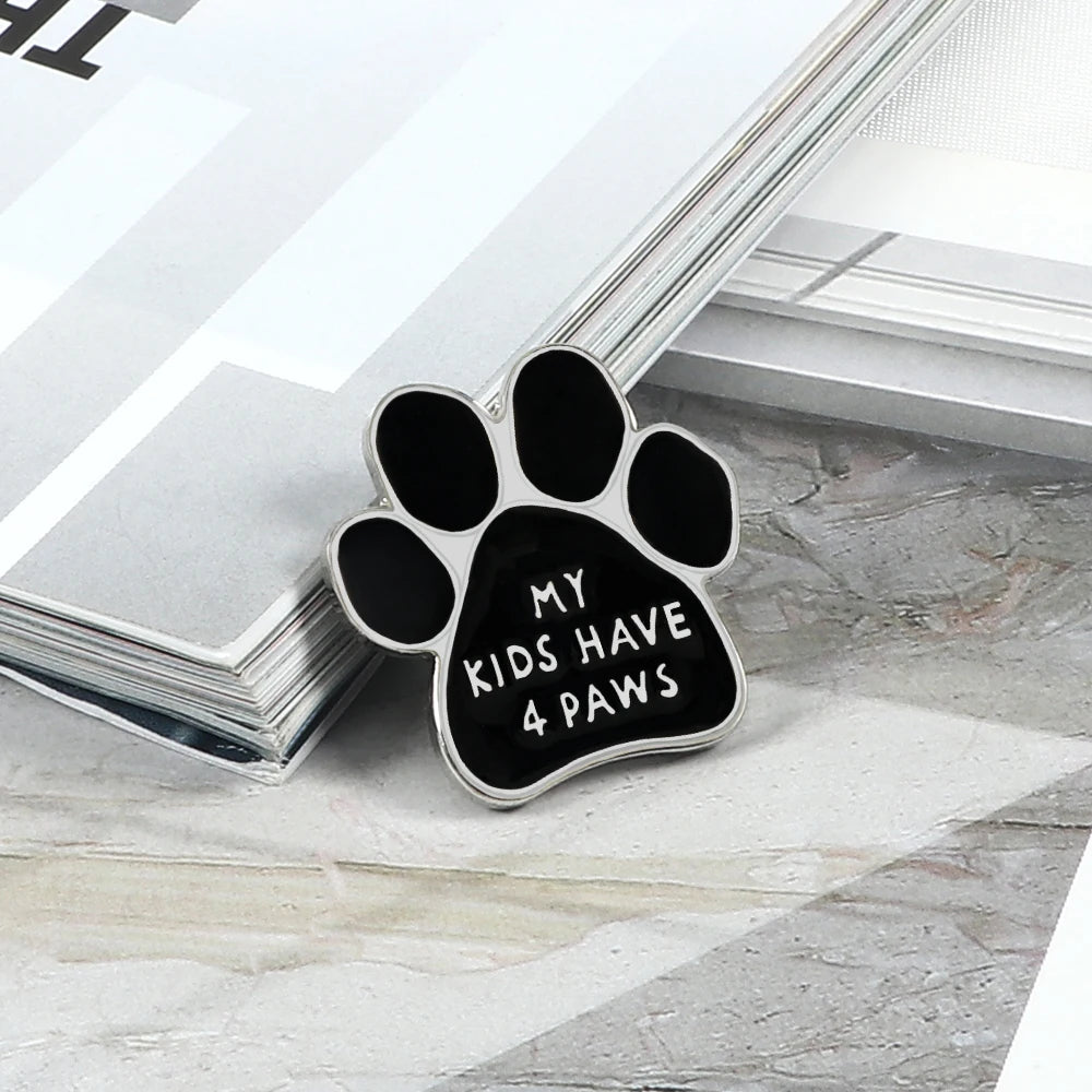 I LOVE MY DOGS Paw Brooch Rescued Puppy Pet Cartoon Animal Enamel Pins BackPack Jackets Metal Lapel Pin Cute Badge Jewelry Gift