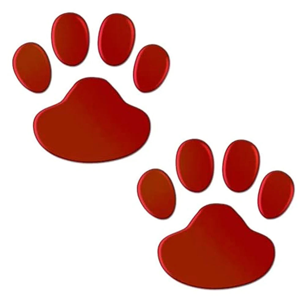 3D Mirror Car Stickers Cat Dog Footprint Puppy Claw Footprint Sticker Windshield Decals Bumper Car Window Door Decals 2Pcs