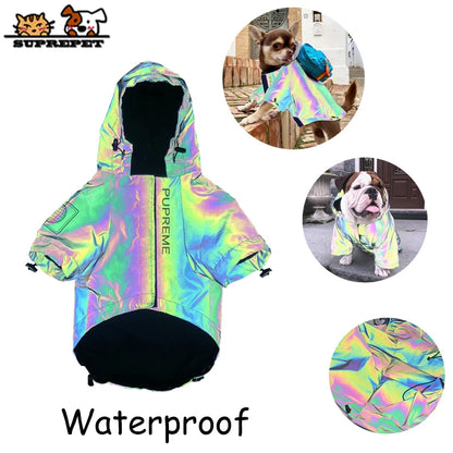 the UNICOAT DOG - Dog Raincoat Jumpsuit Raincoat, Reflective Jacket Waterproof Jumpsuit, Coat Clothes for Bulldogs and Chihuahuas
