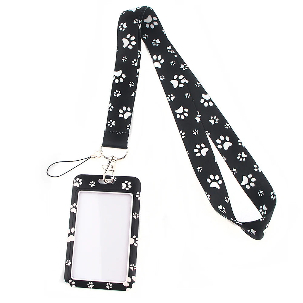 DZ1404 Dog Paw Print Lanyards for Key Neck Strap lanyard card ID Holder Gym Key Chain Key Badge Holder DIY Hang Rope Key Rings