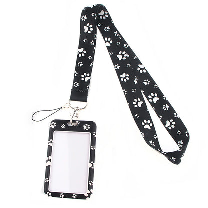 DZ1404 Dog Paw Print Lanyards for Key Neck Strap lanyard card ID Holder Gym Key Chain Key Badge Holder DIY Hang Rope Key Rings