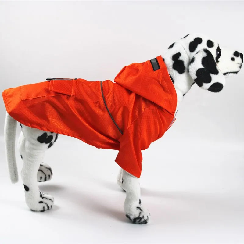 the NEON DOGGY - S-XL Creativity Pets Clothes, Hooded Raincoats Reflective Strip Dogs Raincoats, Waterproof Outdoor Breathable Net Yarn Jackets