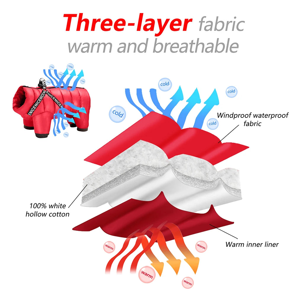 the SKI DAWG - Winter Dog Clothes, Super Warm Pet Dog Jacket/Coat with Harness, Waterproof Puppy Clothing, Hoodies for Small/Medium Dogs Outfit