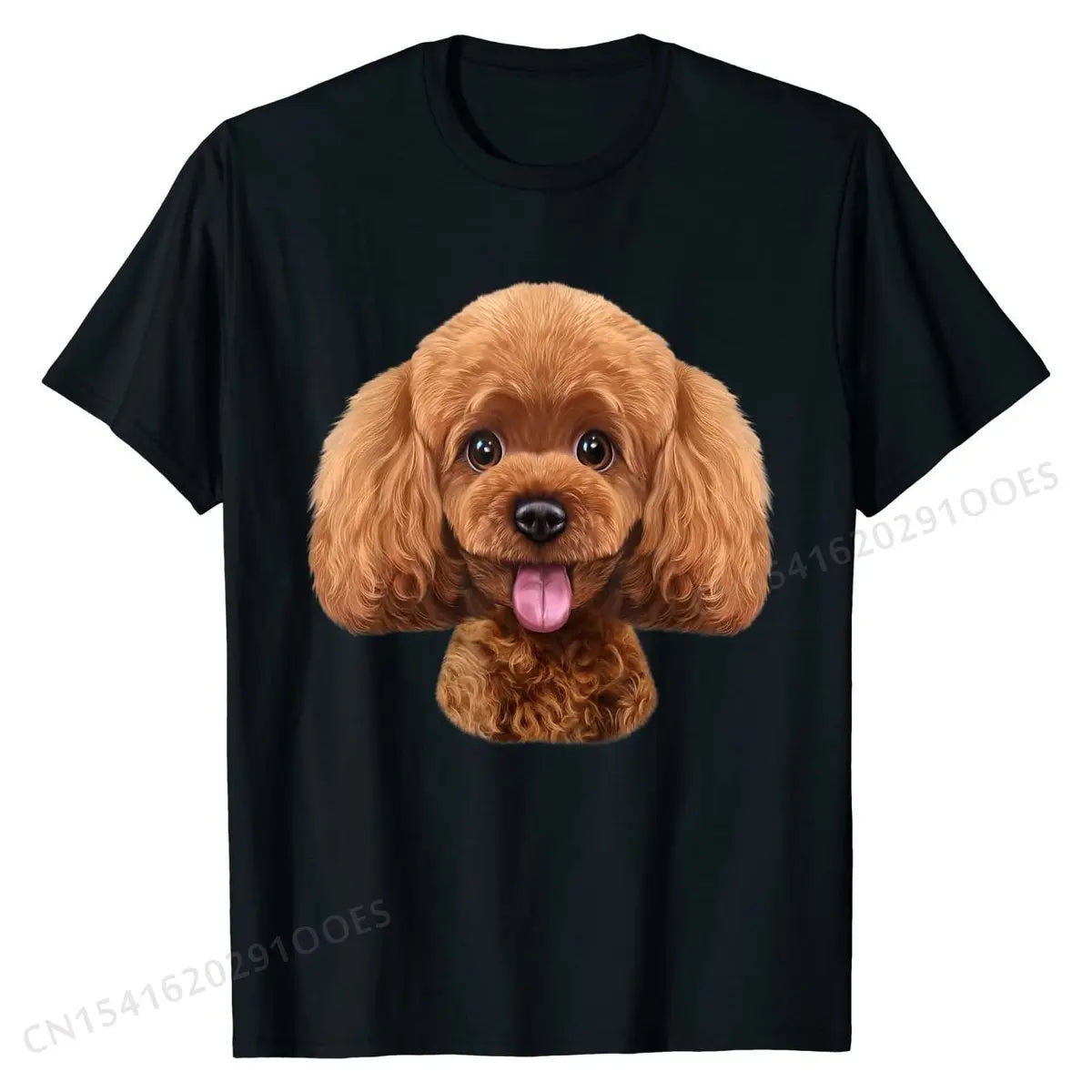 the POODLE FACE - Playful Toy Poodle Face, Funny Dog T-Shirt, Cotton Unique Tops & Tees