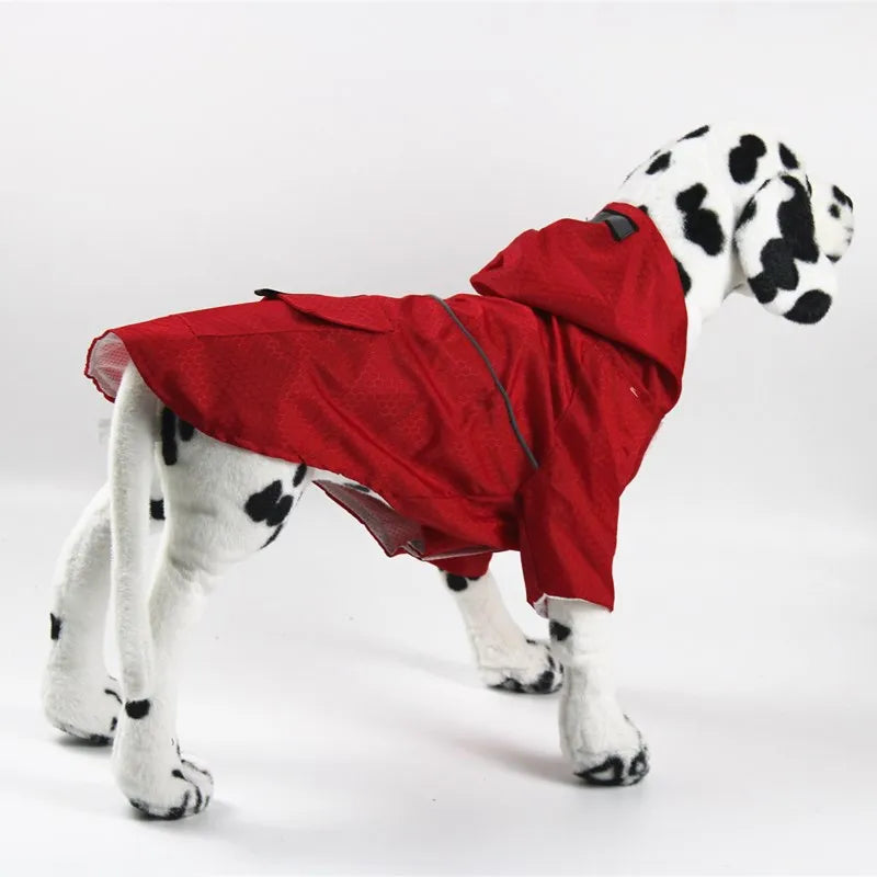 the NEON DOGGY - S-XL Creativity Pets Clothes, Hooded Raincoats Reflective Strip Dogs Raincoats, Waterproof Outdoor Breathable Net Yarn Jackets