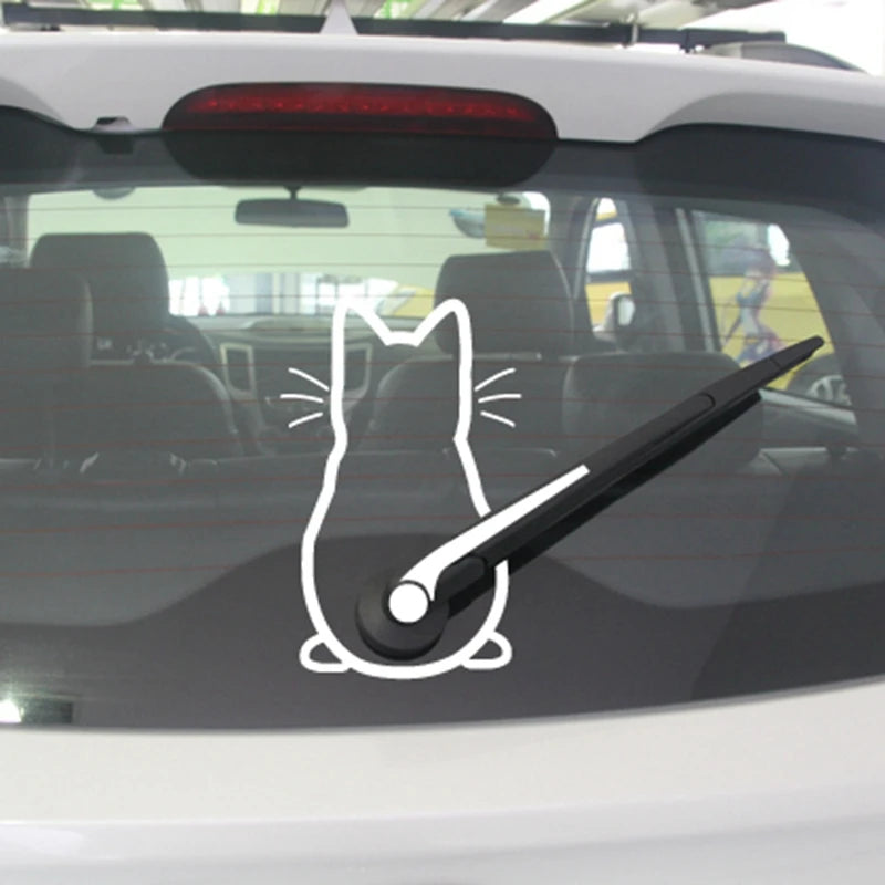 Puppy Dog Car Rear Windshield Wiper Decor Decals , Animal Cat Vinyl Art Sticker For Truck Car Bumper Funny Decoration