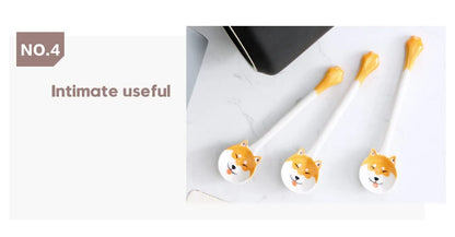 Kawaii Cute 3D Ceramic Cartoon Shiba Dog Coffee Mug Teacher Appreciation Gifts, 420ML Tea Cup with Wood Handles for Office,Home