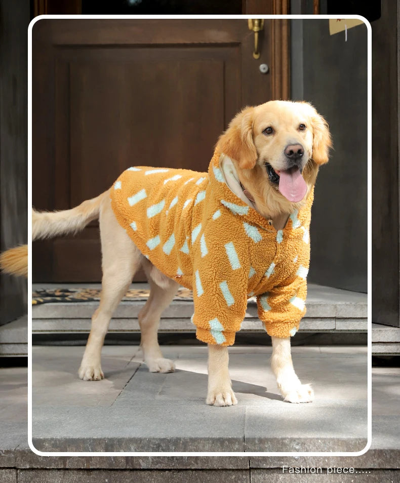 the BIG BEAR WOOL JACKET - HOOPET 3XL-7XL Winter Thick Big Dog Clothes, Lamb's Wool Jacket for Medium/Large Dogs, Windproof Coat, Pet Accessories