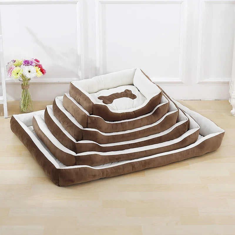 Non-slip Pet Bone Bed for Small Medium Large Dogs Winter Warm Puppy Big Dog Cushion Bulldog Cat mascotas Beds legowisko dla psa