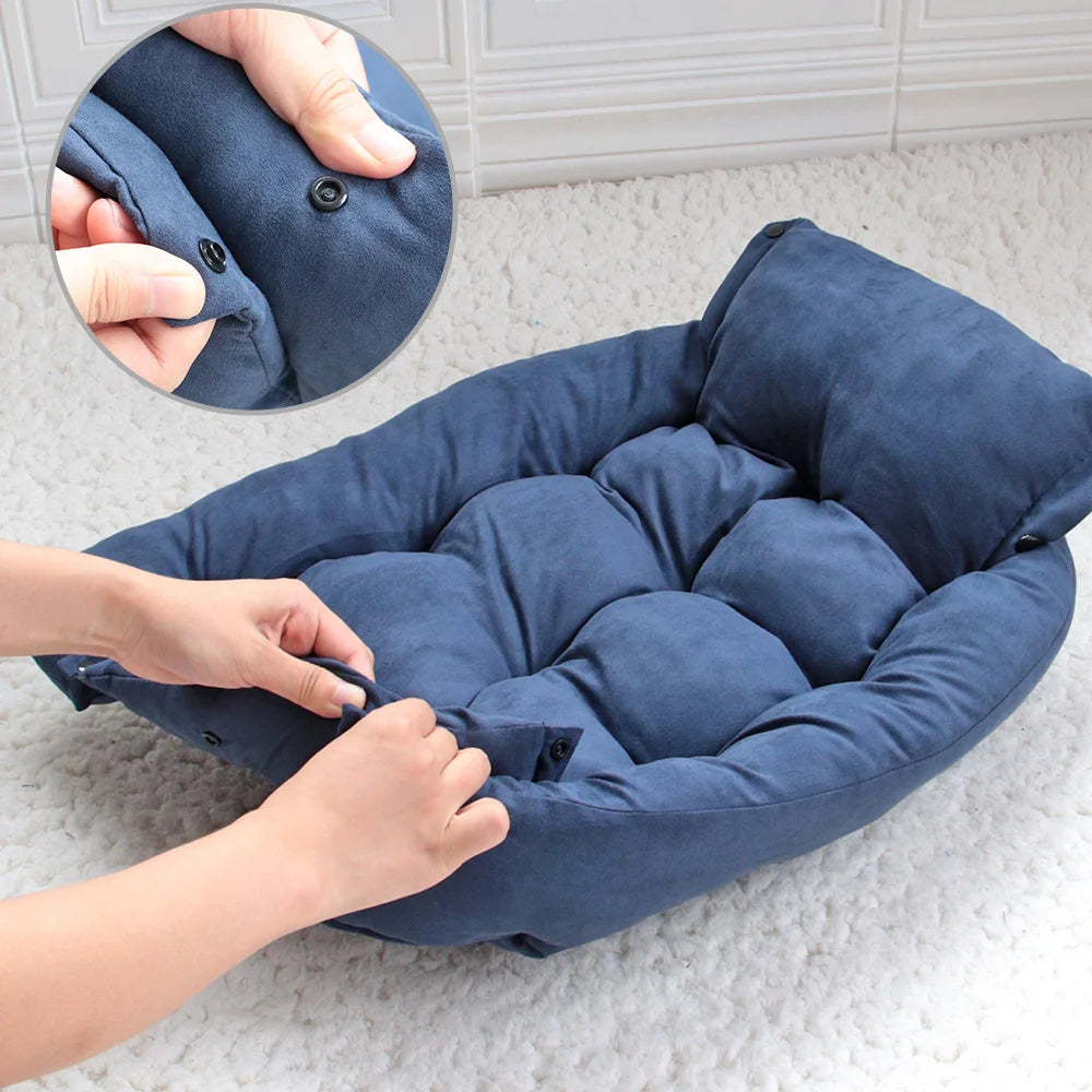 Warm Dog Sofa Bed Winter Pet Dog Cat Bed Sleeping House Kennel Mat Cat Puppy Mattress Pet House Cushion For Small Large Dogs