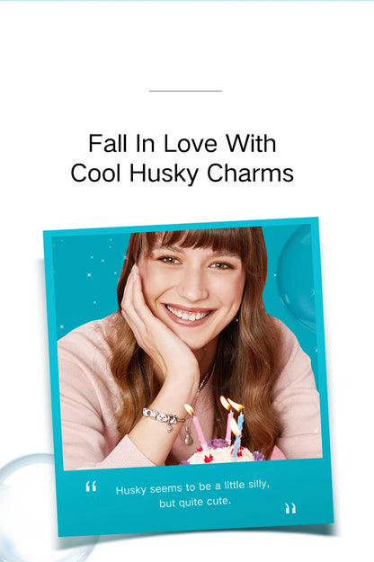 ATHENAIE 925 Sterling Silver Corgi Pet Charms Mixed CZ Yellow Cute Akita Puppy Dog Animal Charms Beads for Bracelet Jewerly