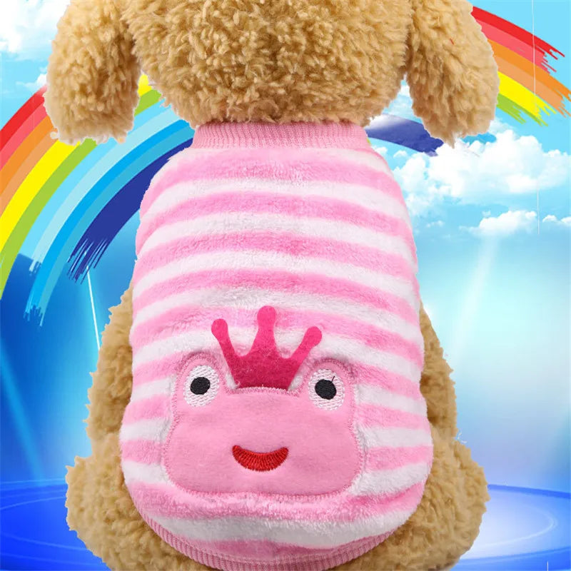 Cartoon Puppy Vest Clothing Warm Dog Clothes Chihuahua French Bulldog Winter Pet Coat for Small Dogs Pet Cat Clothes Supplies