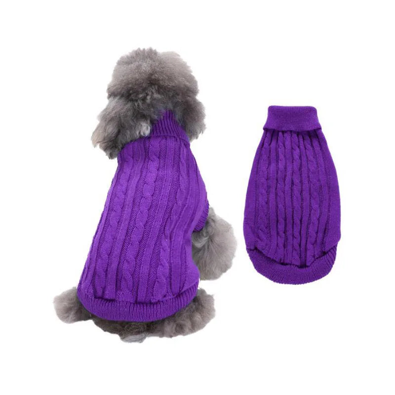 Winter Dog Sweater for Small Large Dogs Solid Candy Color Dog Clothes Puppy Cat Vest Chihuahua French Bulldog Outfits Costume