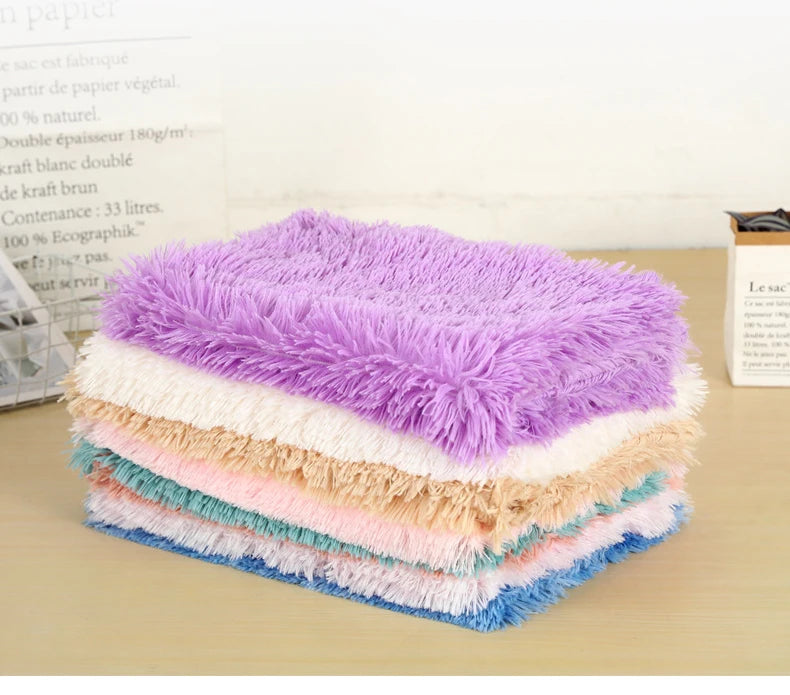 Fluffy Plush Dog Blanket Pet Sleeping Mat Cushion Mattress Extra Soft Warm Pet Throw Blankets for Small Medium Large Dogs & Cats