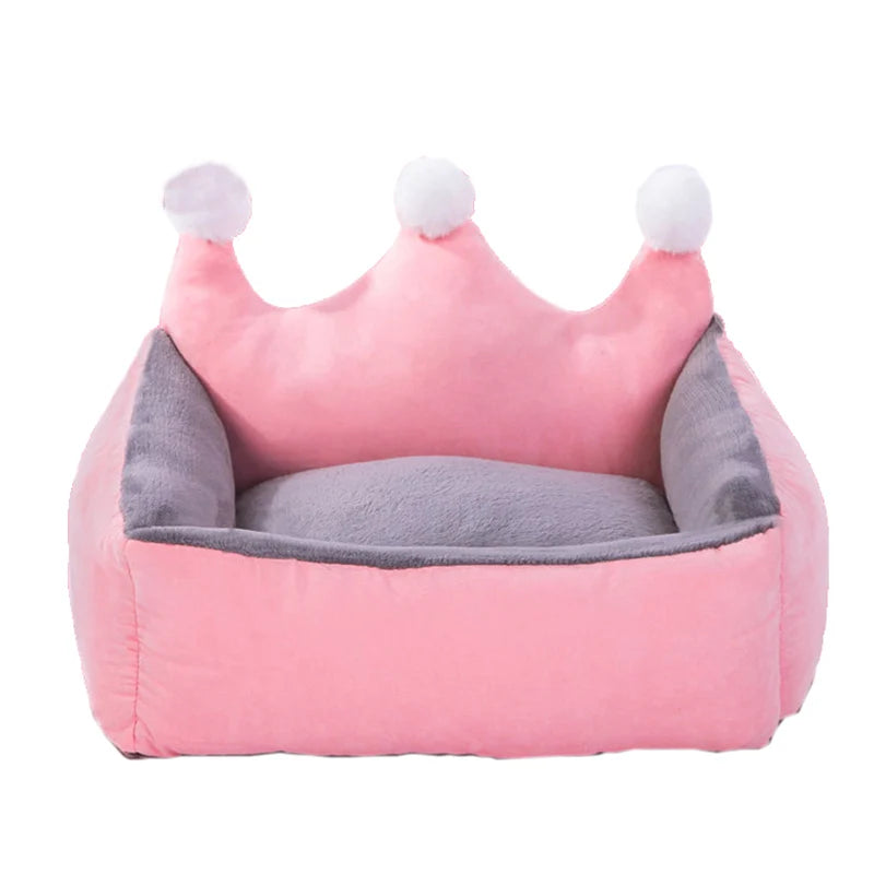 Winter Warm Puppy Dog Cat Sofa Bed Luxurious Crown Dog Priness Beds for Small Dogs Chihuahua Poodle Cussion Mascotas Products